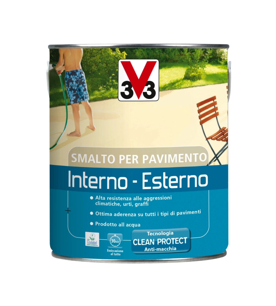 Smalto per pavimenti interno - esterno all'acqua - bianco - 2,5 litri